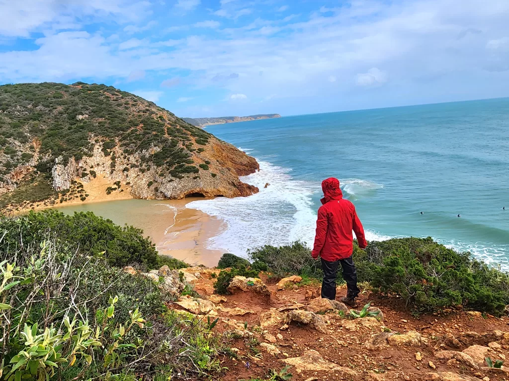 Person overlooking Fishermen's Trail, Portugal